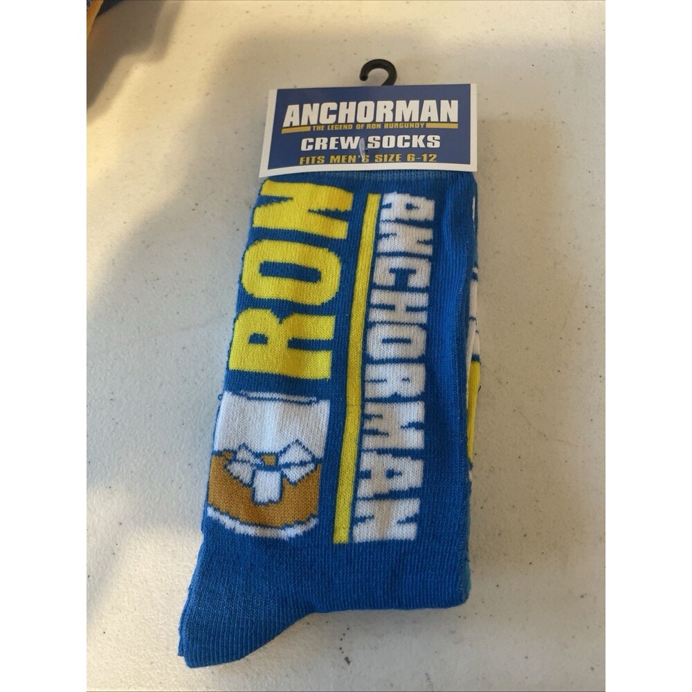 New Anchorman  Ron Socks Size 6-12 Novelty